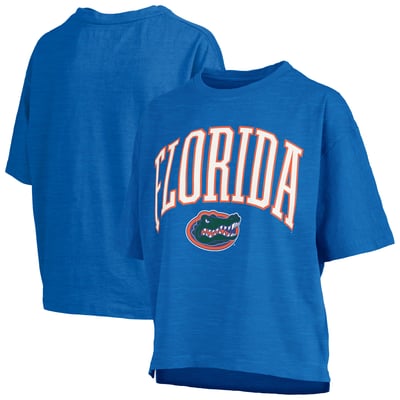 Florida Gators Pressbox Women's Oversized Nelson Arch Over Logo Slub T-Shirt - Royal