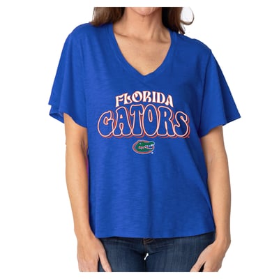  Florida Gators Women's Fawn Flutter Sleeve T-Shirt - Royal