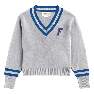  Florida Gators Uscape Apparel Women's Renew V-Neck Sweater - Ash