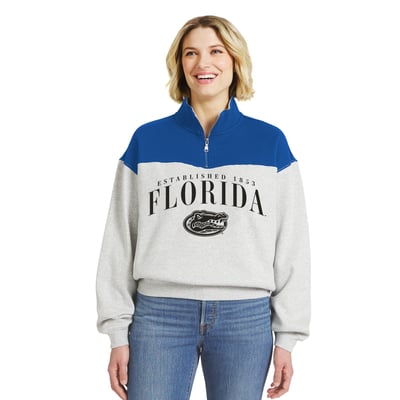  Florida Gators WEAR by Erin Andrews Women's Colorblock Half-Zip Pullover - Royal
