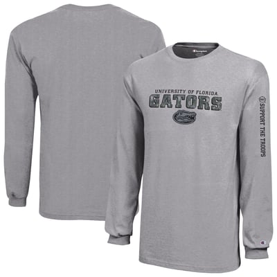  Florida Gators Champion Youth Operation Hat Trick Long Sleeve T-Shirt - Heather Gray