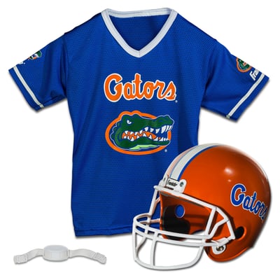 Florida Gators Franklin Sports Youth NCAA Deluxe Helmet & Jersey Set