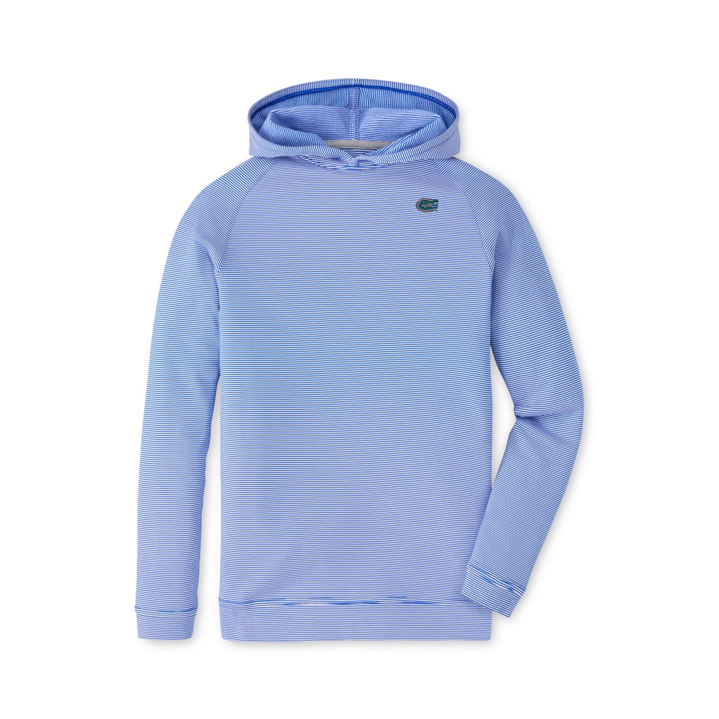  Florida Gators Peter Millar Youth Pine Sugar Stripe Performance Pullover Hoodie - Blue