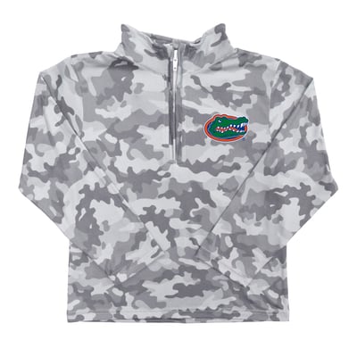  Florida Gators Vive La Fete Youth Camo Quarter-Zip Sweatshirt - Gray