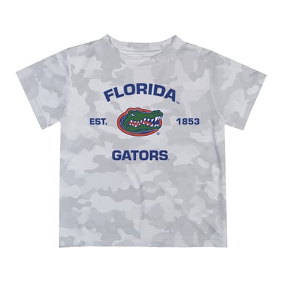  Florida Gators Vive La Fete Youth Est. Date Camo T-Shirt - Gray