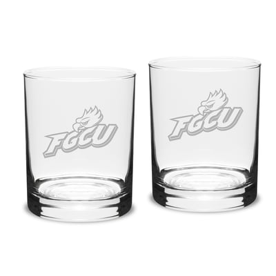 Florida Gulf Coast Eagles 14oz. 2-Piece Classic Double Old-Fashioned Glass Set