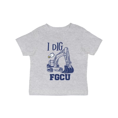 Florida Gulf Coast Eagles Vive La Fete Infant Excavator T-Shirt - Gray