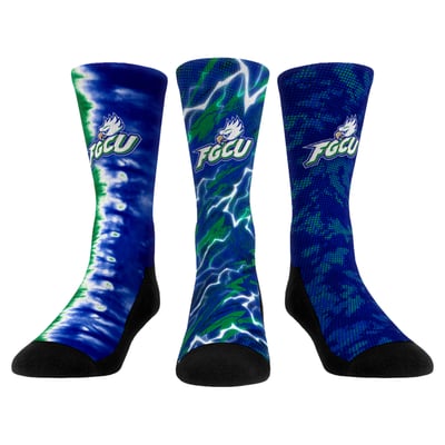 Florida Gulf Coast Eagles Rock Em Unisex Team Tones Three-Pack Crew Socks
