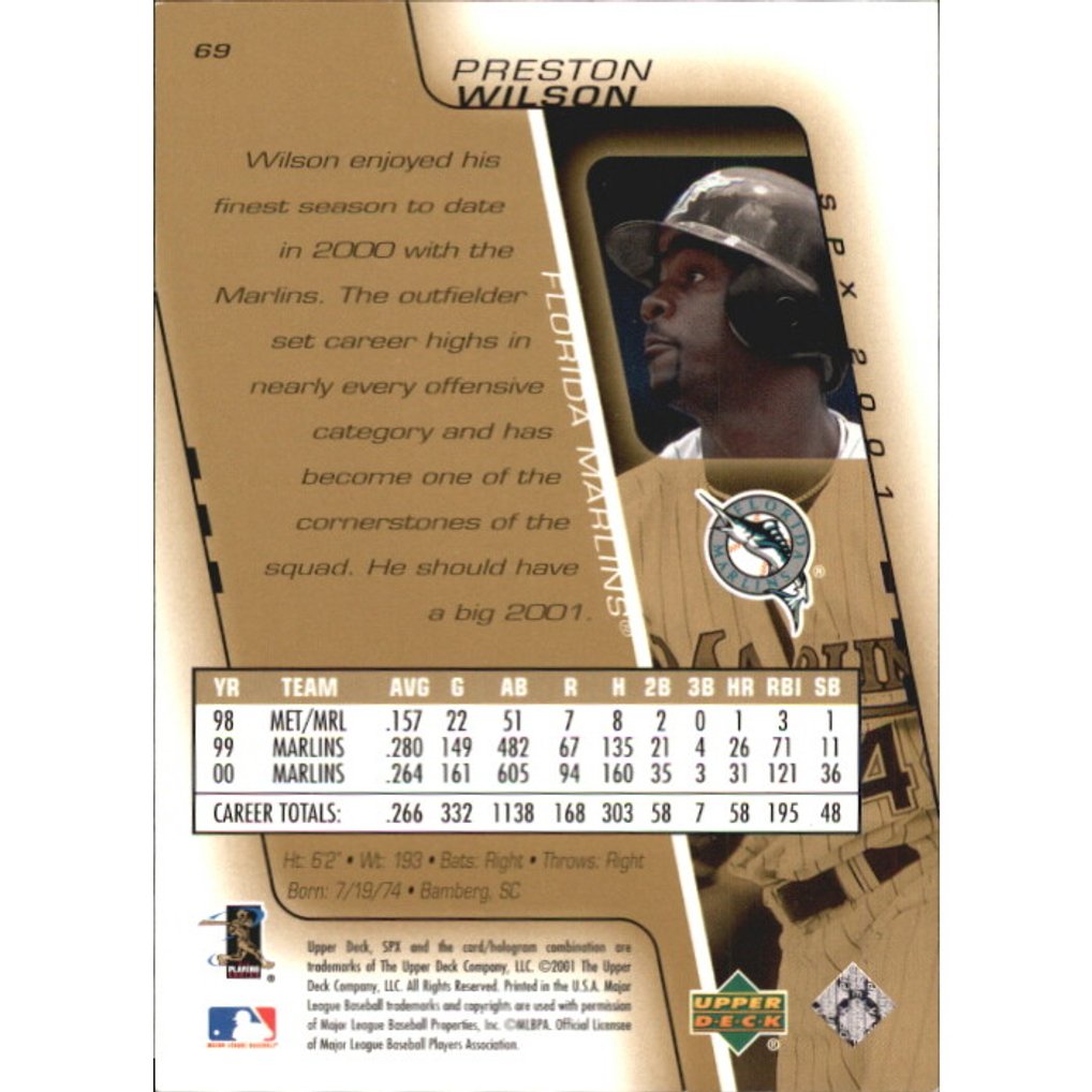 2001 SPx Spectrum #69 Preston Wilson