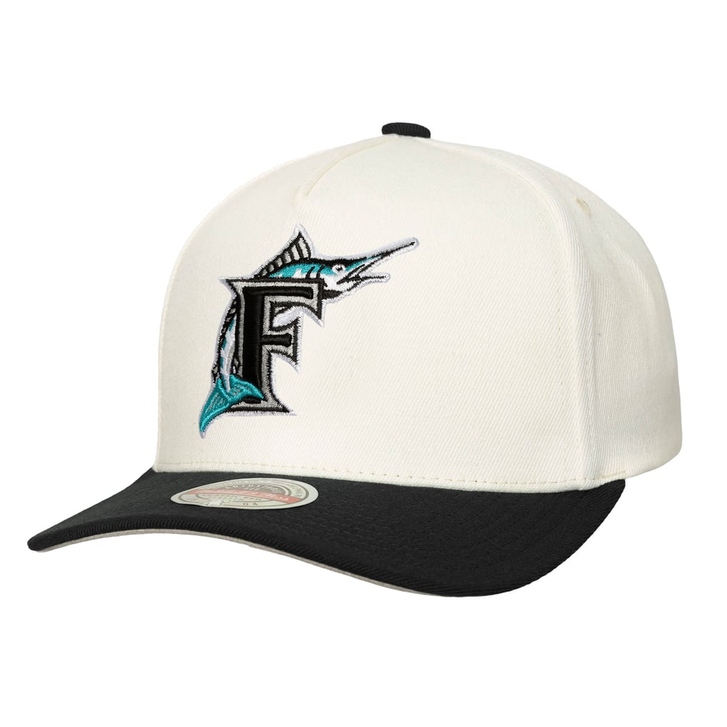  Florida Marlins Mitchell & Ness Coop Stretch-Snapback Hat - Cream