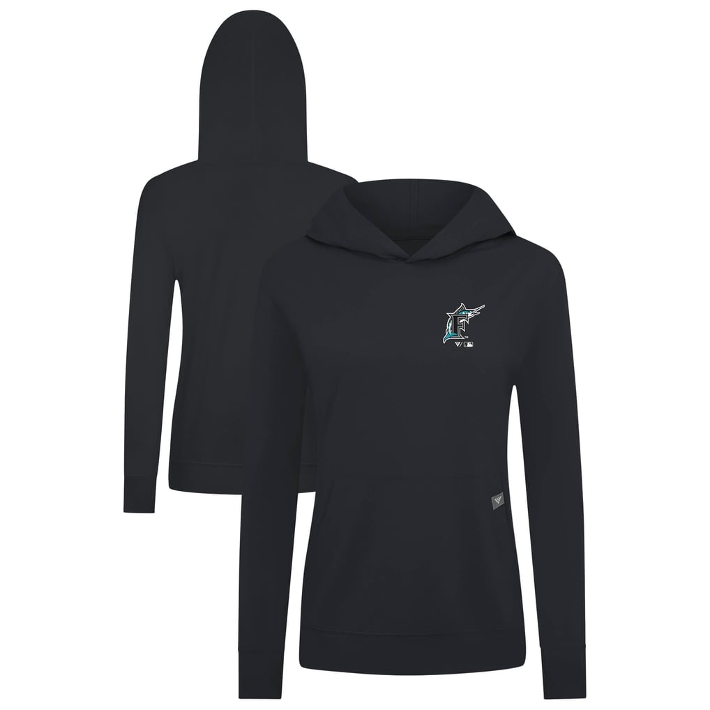 Florida Marlins Levelwear Women's Cooperstown Collection Relay Core Logo Pullover Hoodie - Black