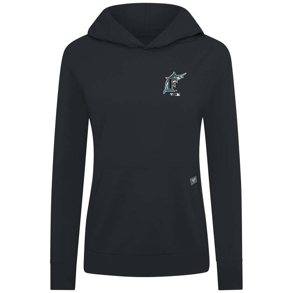 Florida Marlins Levelwear Women's Cooperstown Collection Relay Core Logo Pullover Hoodie - Black