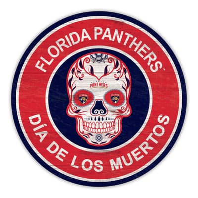 Florida Panthers 12" Sugar Skull Circle Sign