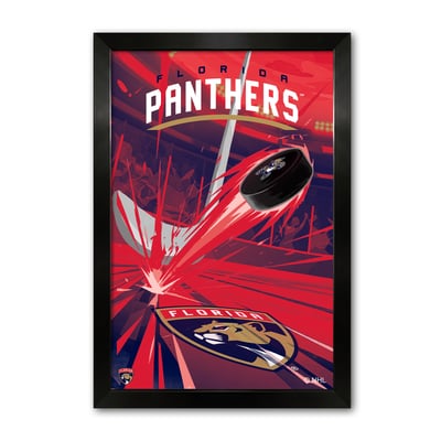 Florida Panthers 27" x 39" Framed Hockey Puck Blast Art Print