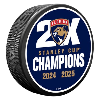 Florida Panthers 2X Champions Hockey Puck