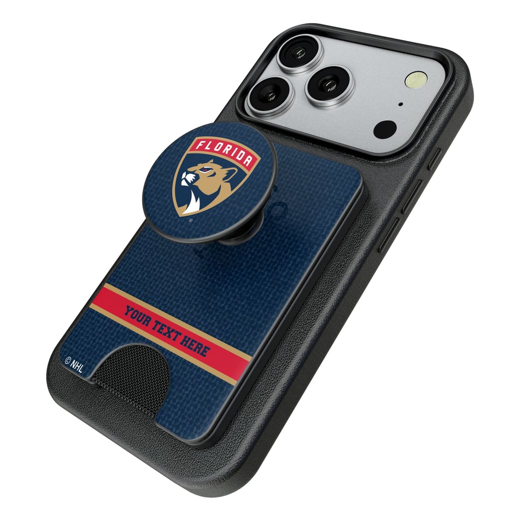 Florida Panthers Keyscaper Personalized Solid PopSockets Magnetic Wallet