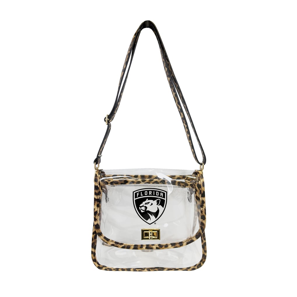Florida Panthers Logo Brands Leopard Print Trim Clear Purse