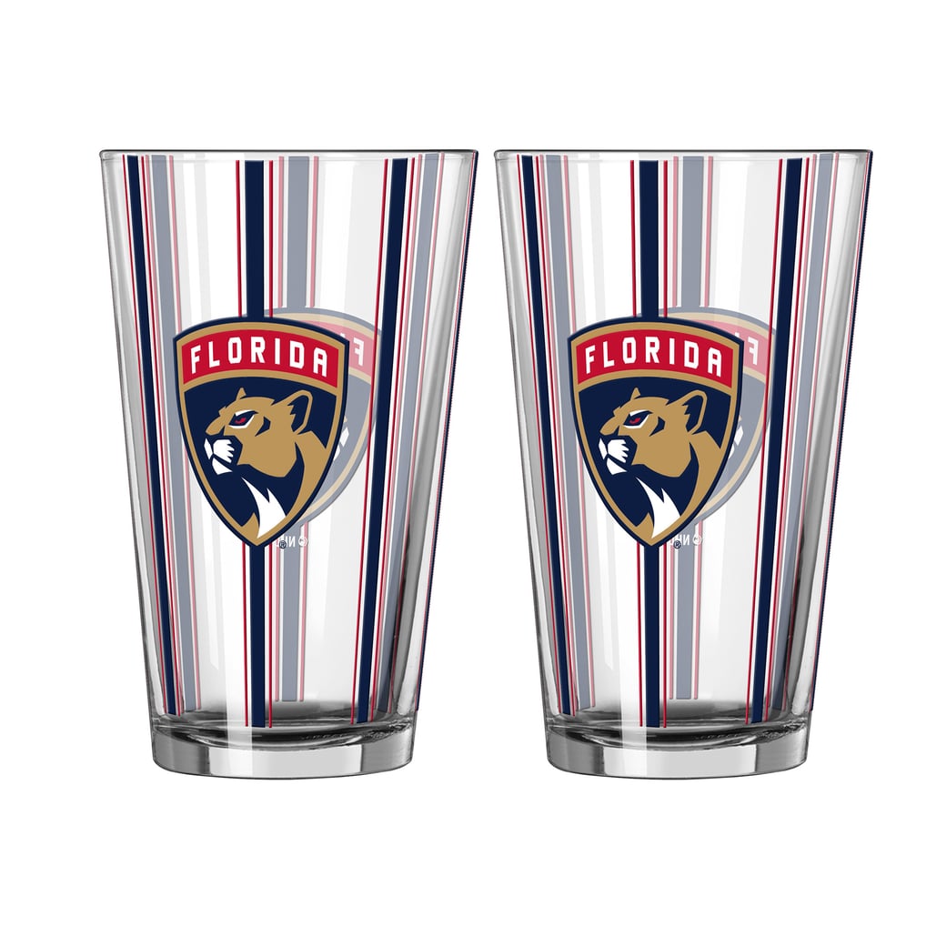 Florida Panthers Logo Brands Two-Piece 16oz. Striped Pint Glass Set