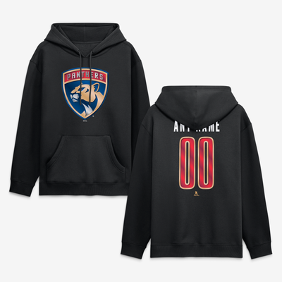 Florida Panthers Big & Tall Forged Mascot Personalized Name & Number Hoodie - Black