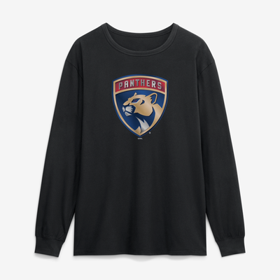 Florida Panthers  Metallic Mascot Long Sleeve T-Shirt - Black