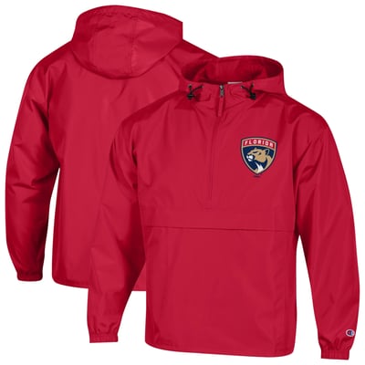  Florida Panthers Champion Packable Windbreaker Half-Zip Jacket - Red