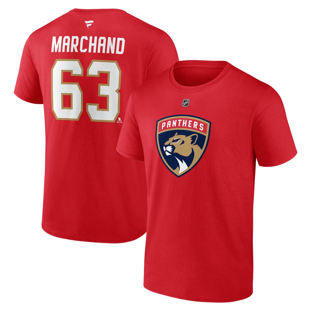 Brad Marchand Florida Panthers Fanatics Authentic Stack Name & Number T-Shirt - Red