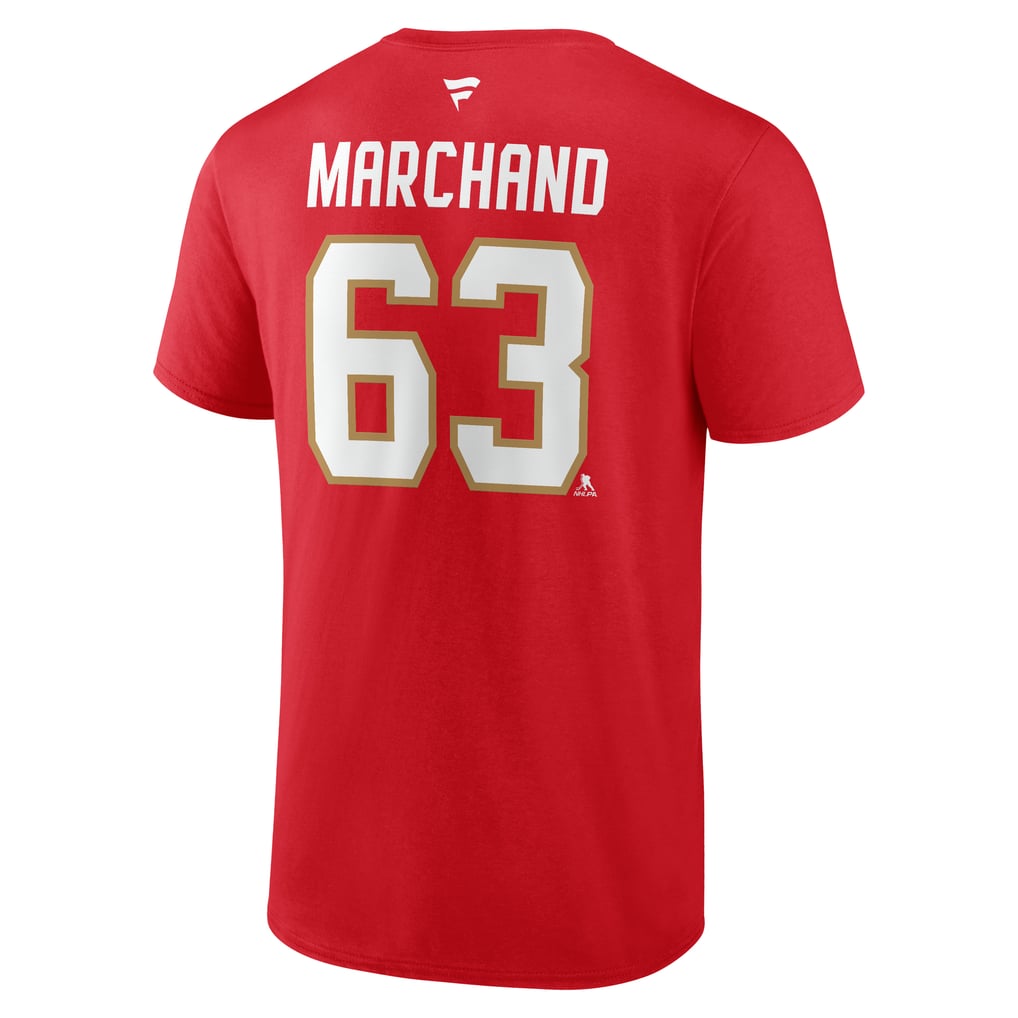 Brad Marchand Florida Panthers Fanatics Authentic Stack Name & Number T-Shirt - Red