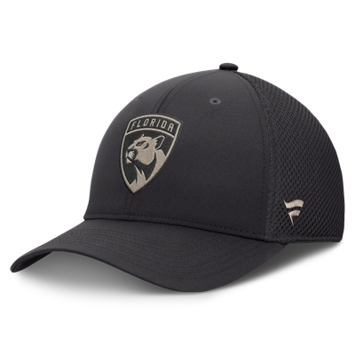 Florida Panthers Fanatics Authentic Pro Road Meshback Stretch Hat - Charcoal