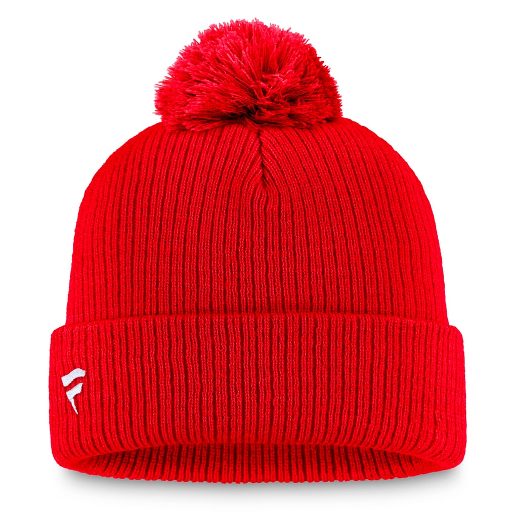 Florida Panthers Fanatics Primary Logo Cuffed Knit Hat with Pom - Red