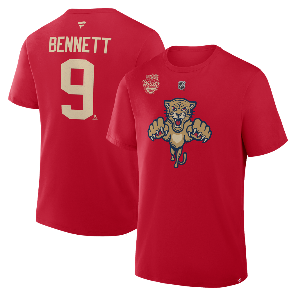 Sam Bennett Florida Panthers Fanatics 2026 NHL Winter Classic Authentic Stack Name & Number T-Shirt - Red