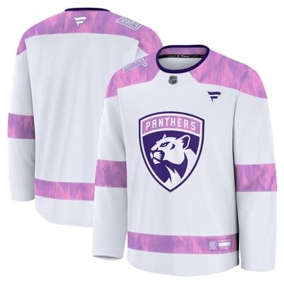  Florida Panthers Fanatics Hockey Fights Cancer Practice Jersey - White