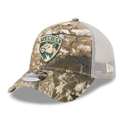 Florida Panthers New Era Real Tree A-Frame 9FORTY Adjustable Trucker Hat - Camo