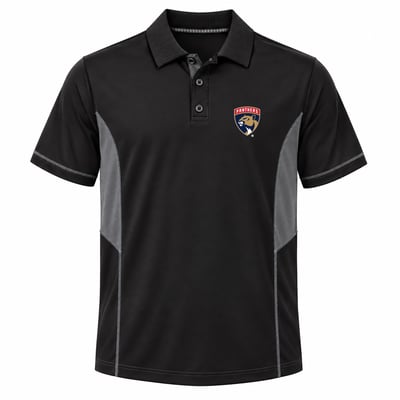 Florida Panthers Profile Big & Tall Color Block Panel Polo - Black/Charcoal