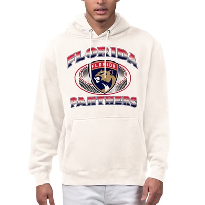  Florida Panthers Starter Face Off Fleece Hoodie - Cream