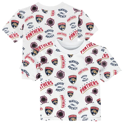 Florida Panthers Outerstuff Toddler Run Down Allover Print T-Shirt - White