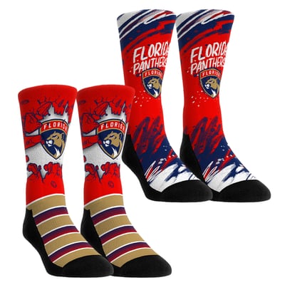  Florida Panthers Rock Em Unisex Ice Breaker Two-Pack Crew Socks Set - Red