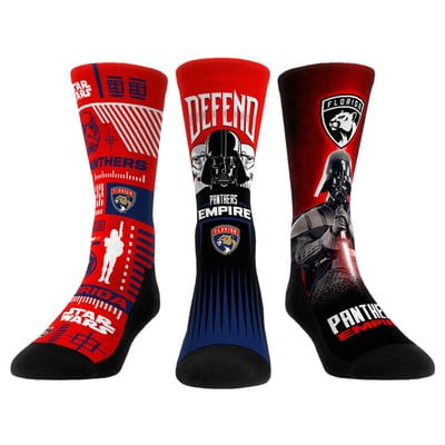  Florida Panthers Rock Em Unisex Star Wars Three-Pack Crew Socks Set - Red