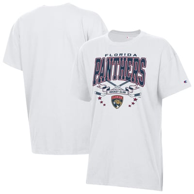 Florida Panthers Champion Women's  Crossing Sticks Oversized T-Shirt - White