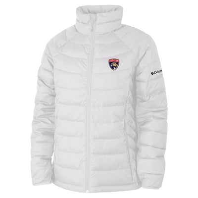  Florida Panthers Columbia Women's Omni-Heat Powder Lite II Raglan Full-Zip Jacket - White