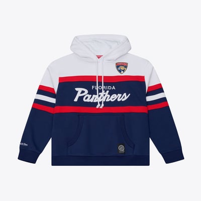  Florida Panthers Mitchell & Ness Women's Head Coach Hoodie - White/Navy
