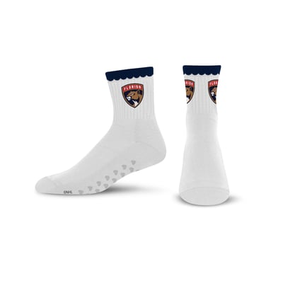  Florida Panthers PRO Compression Women's Heartshape Grippers Yoga-Pilates Quarter Socks - White