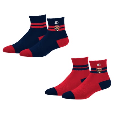 Florida Panthers Starter Women's Cozy Cuff Stripes Quarter-Length Plush Socks