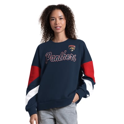 Florida Panthers Starter Women's Grand Slam Sleeve Color Block Sweatshirt - Navy