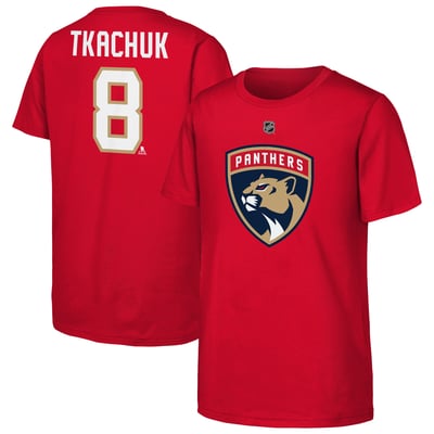 Brady Tkachuk Florida Panthers Outerstuff Youth Flat Name & Number T-Shirt - Red