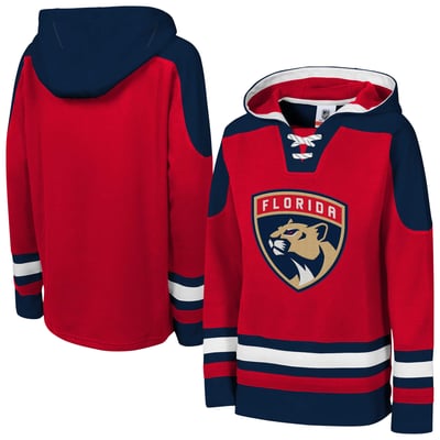 Florida Panthers Outerstuff Youth Ageless Must Have Home Raglan V-Neck Hoodie - Red