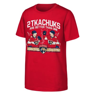 Florida Panthers Outerstuff Youth Matthew Tkachuk & Brady Tkachuk Knuckles T-Shirt - Red