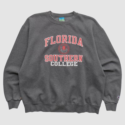 Florida Southern Mocs Champion 2010s Pullover Sweatshirt - Dark Heather Gray - XL by Fanatics Real Vintage