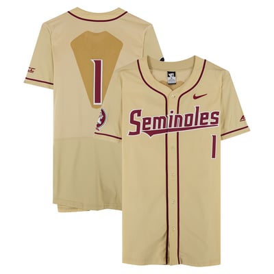  Florida State Seminoles Fanatics Authentic Team-Issued #1 Gold Jersey from the Baseball Program - Size 44