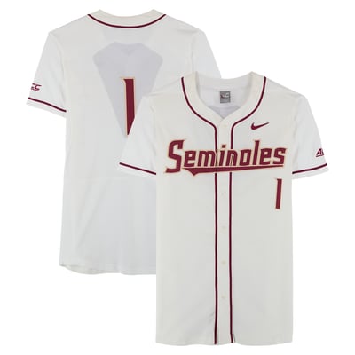  Florida State Seminoles Fanatics Authentic Team-Issued #1 White Jersey from the Baseball Program - Size 44