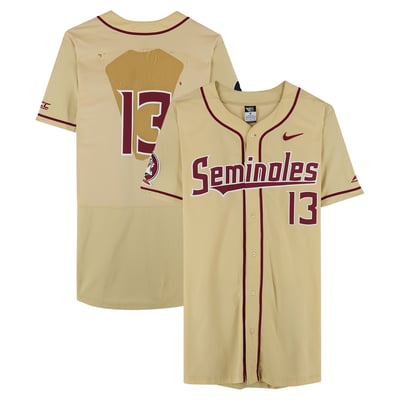  Florida State Seminoles Fanatics Authentic Team-Issued #13 Gold Jersey from the Baseball Program - Size 46